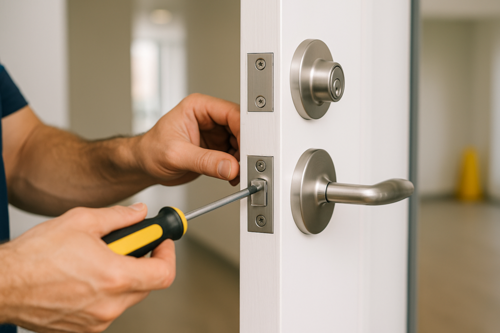 Door lock replacement service work